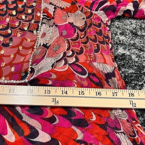 Monsoon Silk Multi Pattern Colorful Blouse with Ties - Picture 2 of 14